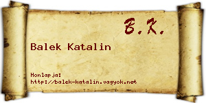 Balek Katalin névjegykártya